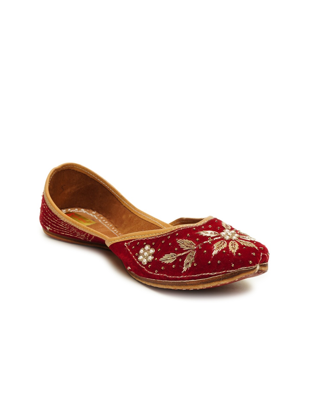 

Ta Chic Women Red Embellished Ethnic Mojaris Flats