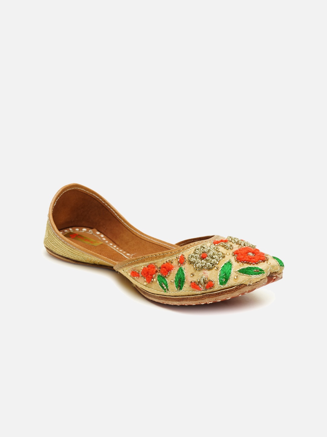 

Ta Chic Women Gold-Toned Ethnic Mojaris Flats