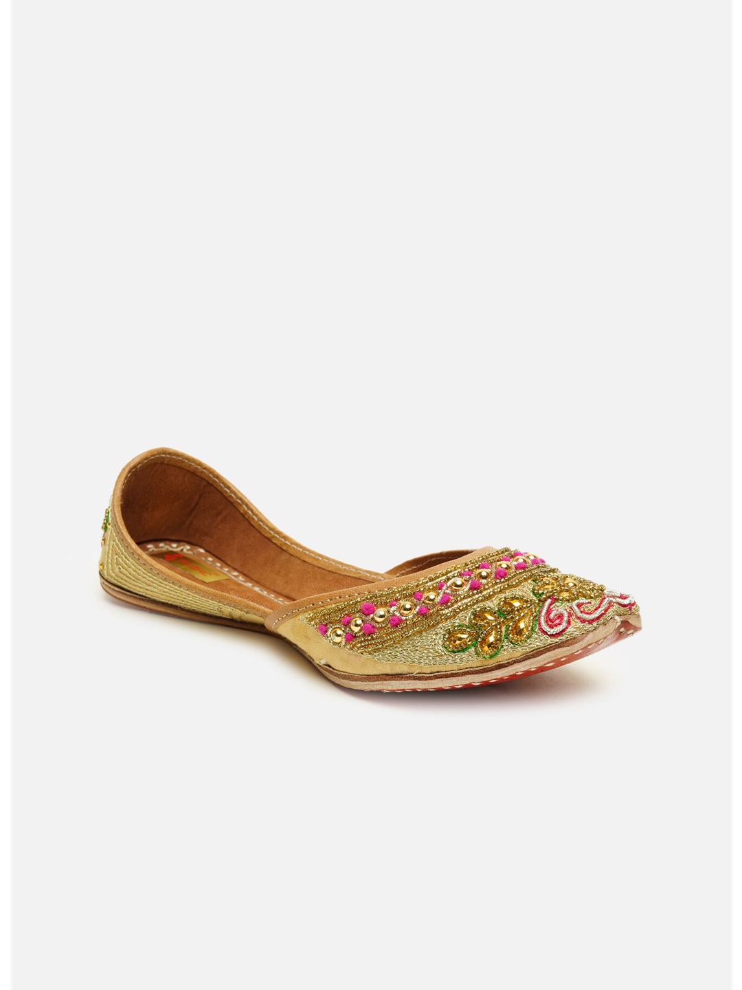 

Ta Chic Women Gold-Toned Embellished Ethnic Mojaris Flats