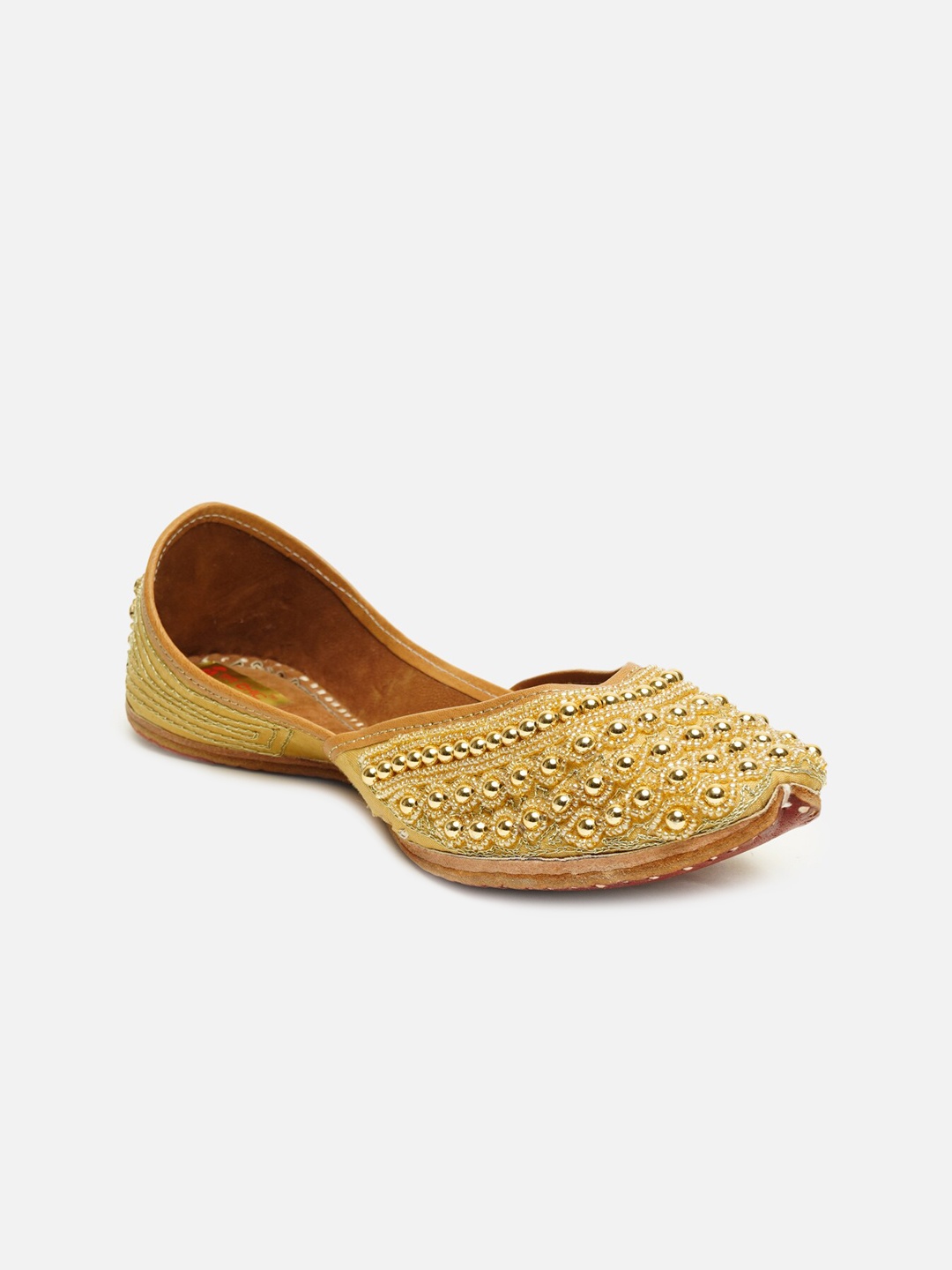 

Ta Chic Women Gold-Toned Embellished Ethnic Mojaris Flats