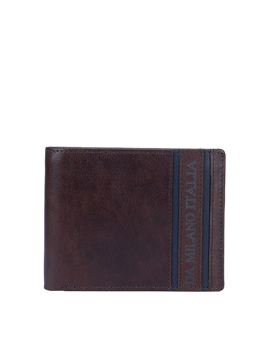 

Da Milano Men Brown Textured Leather Two Fold Wallet