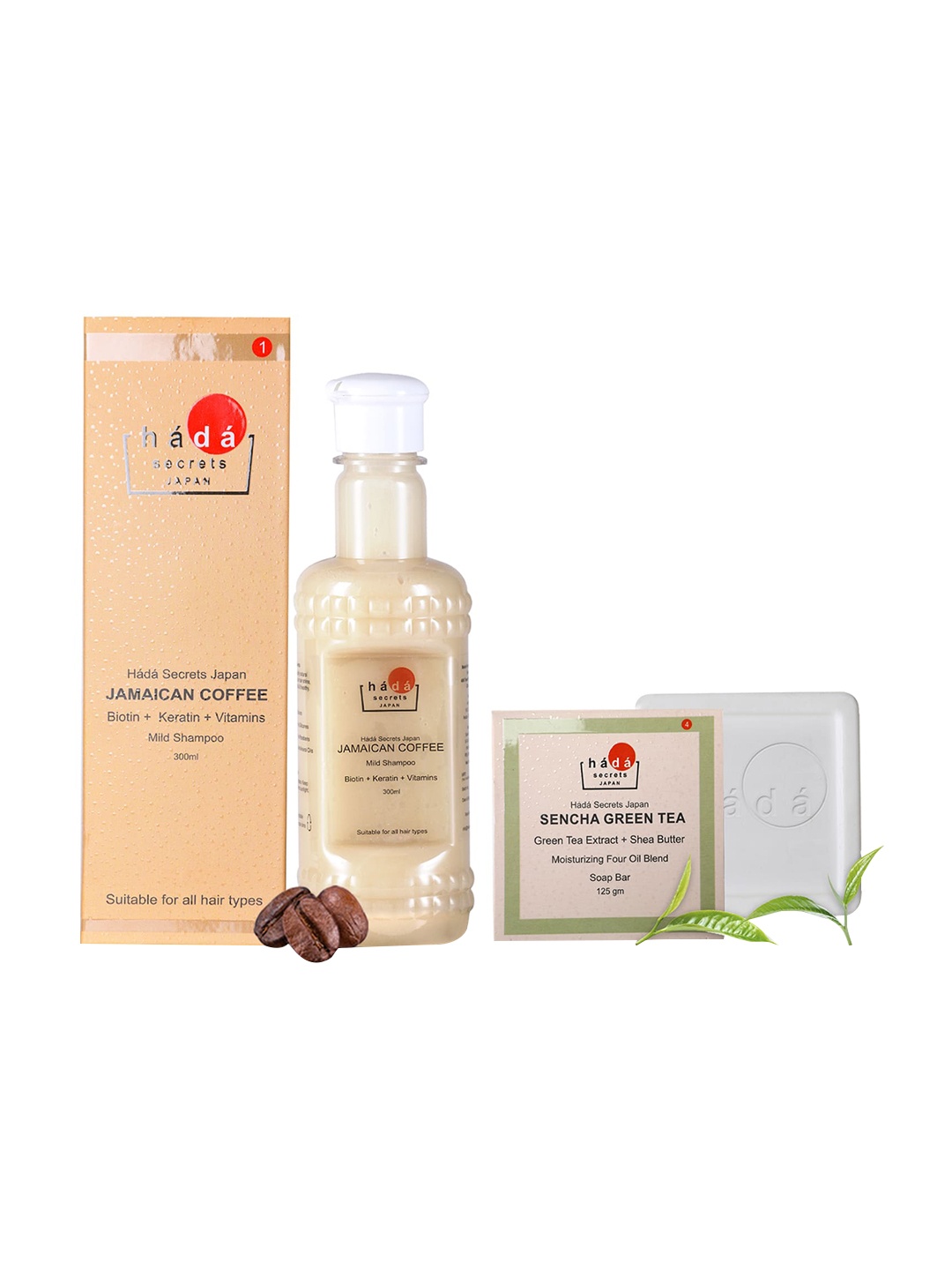 

Hada Secrets Japan Jamaican Coffee Shampoo With Sencha Green Tea Soap, White