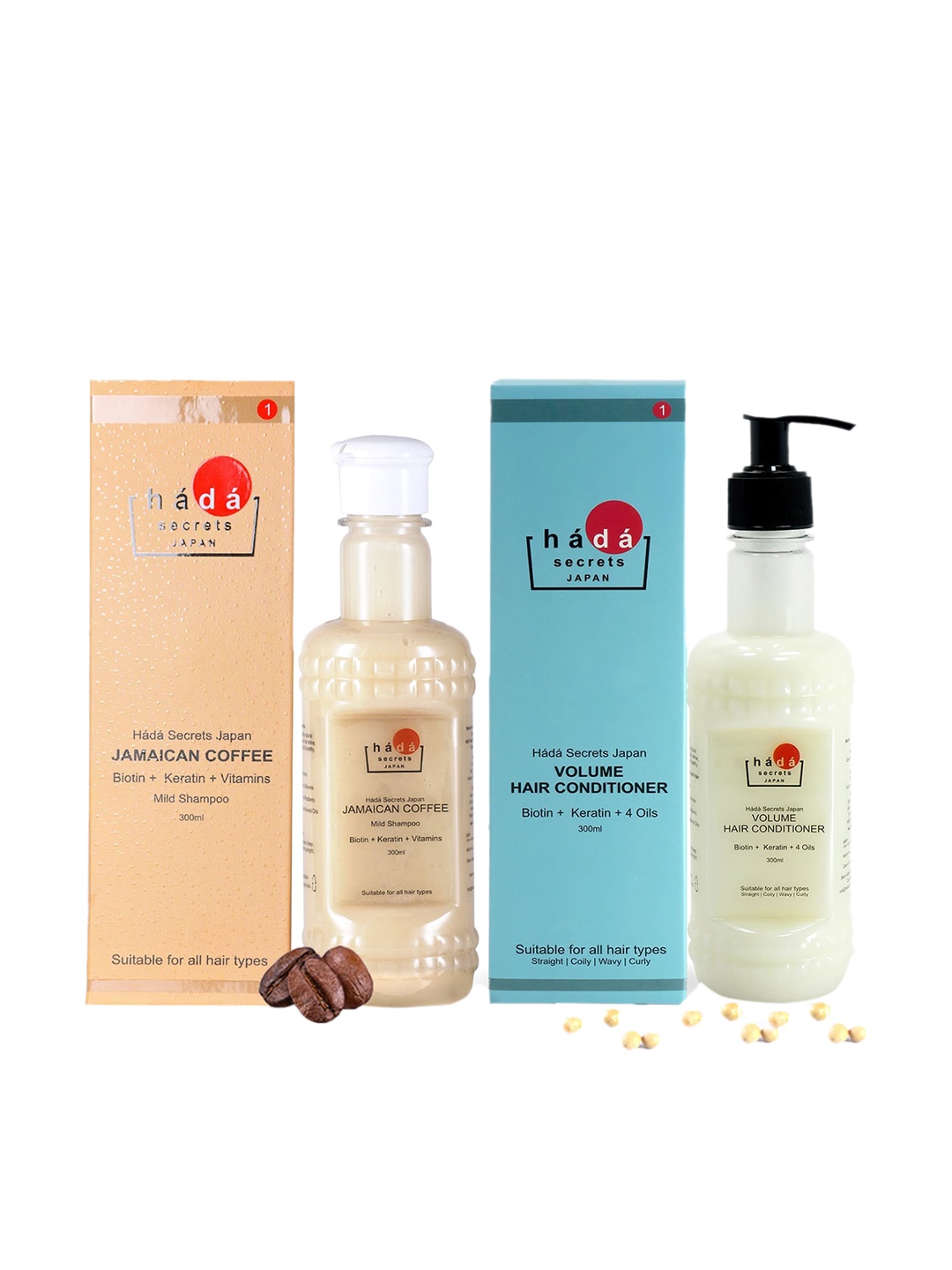 

Hada Secrets Japan Volume Hair Conditioner with Coffee Shampoo 300 ml, White