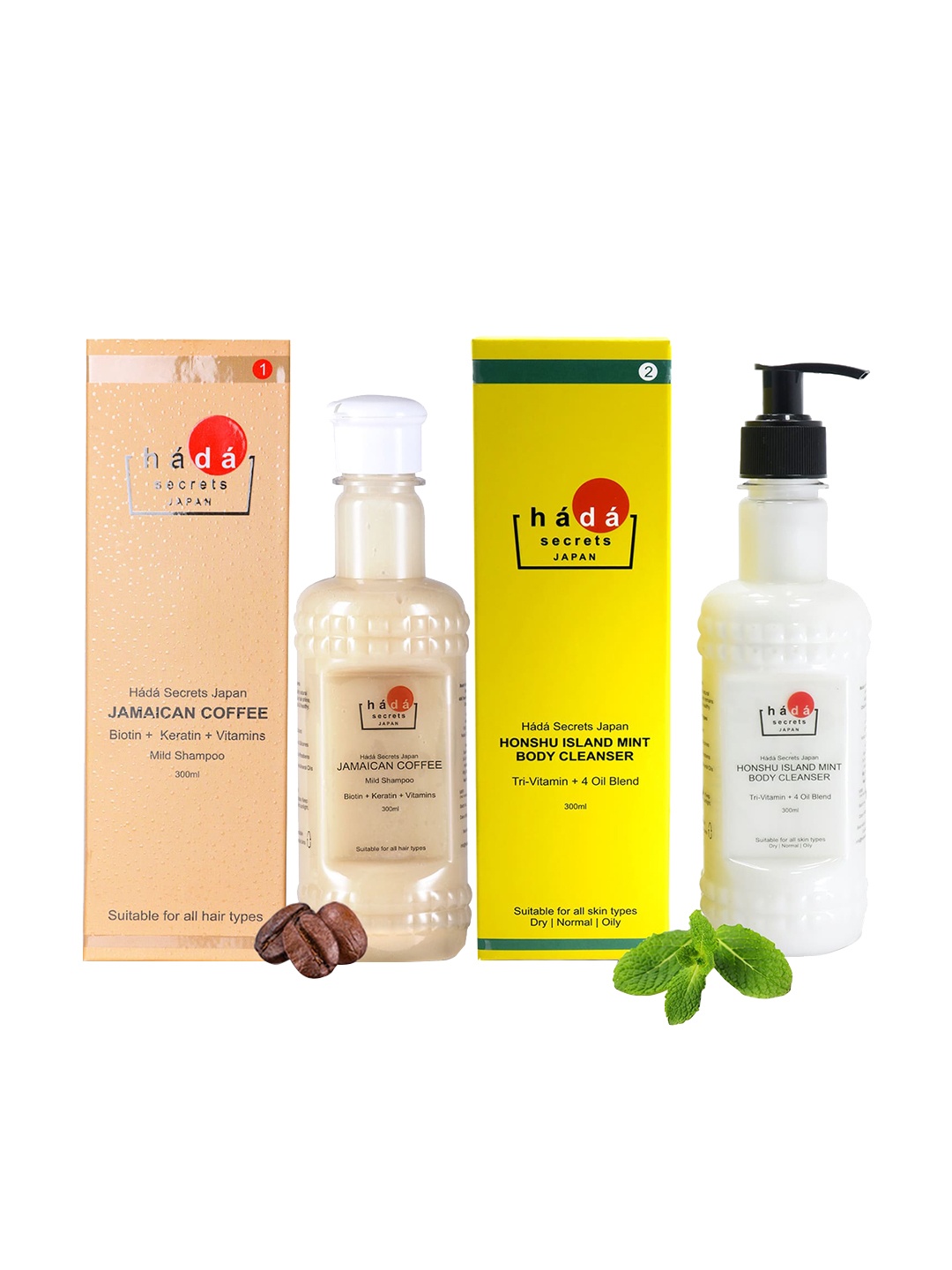 

Hada Secrets Japan Honshu Island Mint Body Wash With Coffee Shampoo-600ml, White