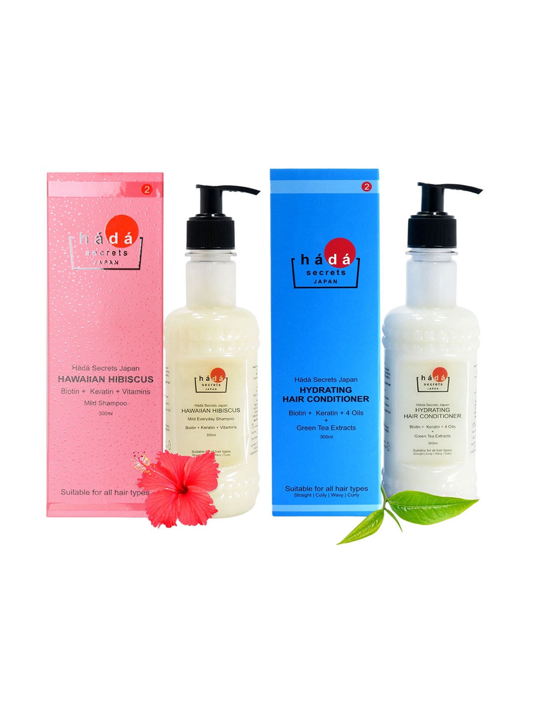 

Hada Secrets Japan Set Of 2 Hawaiian Hibiscus Shampoo & Hydrating Hair Conditioner 600ml, White