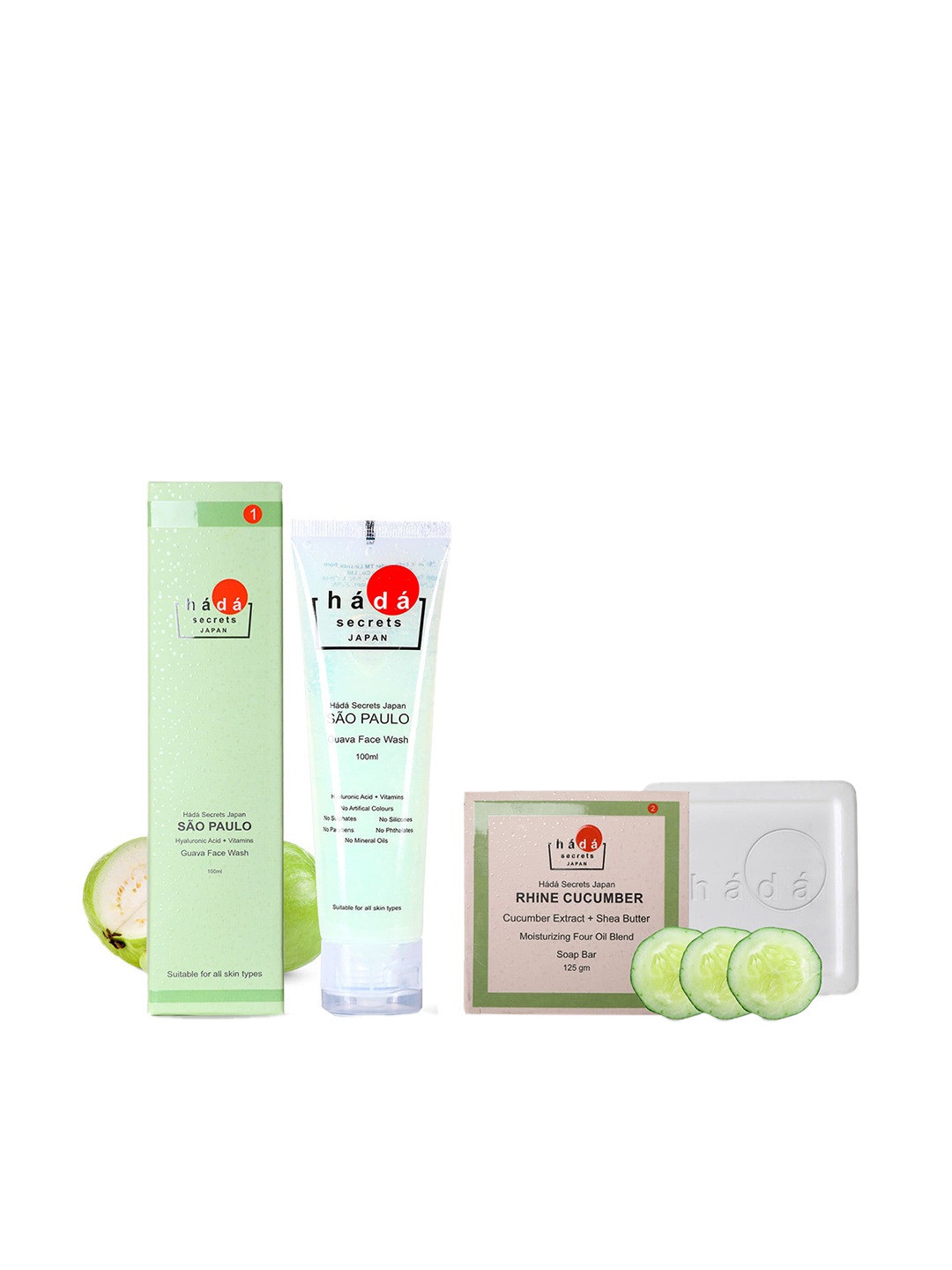 

Hada Secrets Japan Sao Paulo Guava Facewash With Rhine Cucumber Soap, White