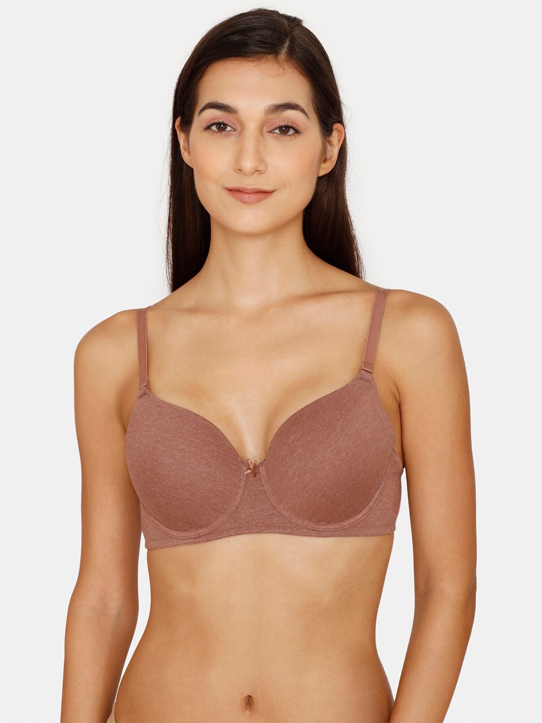 

Zivame Brown Underwired Lightly Padded T-shirt Bra ZI11KSFASH0NUDE