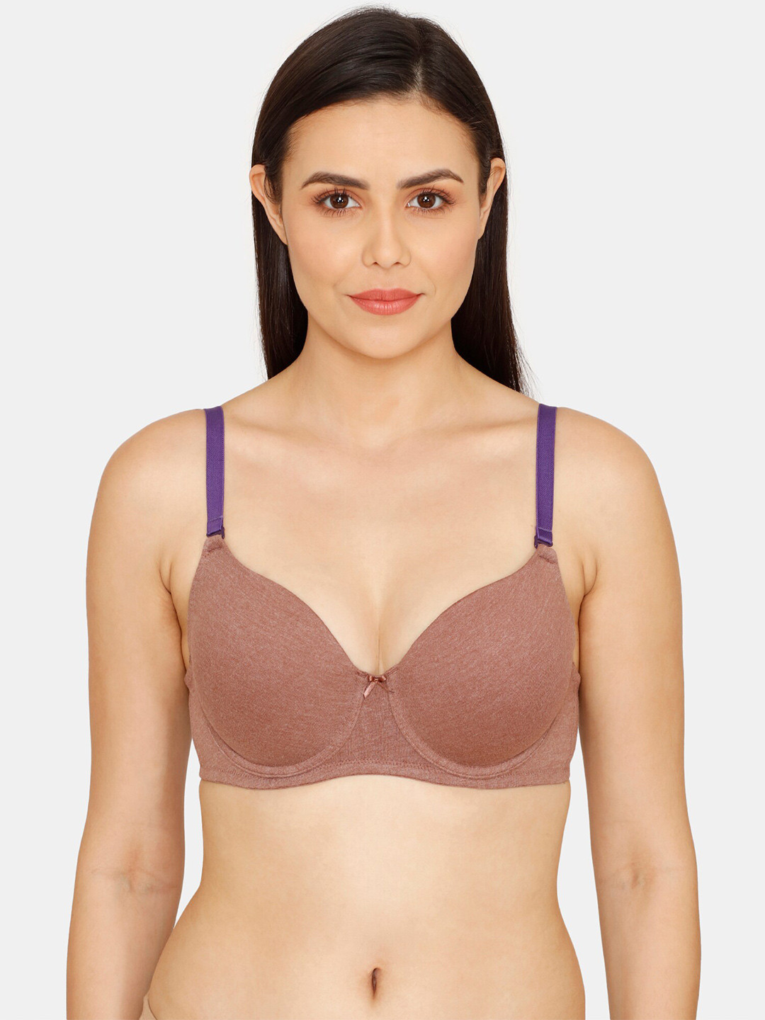 

Zivame Brown & Purple Underwired Lightly Padded T-shirt Bra ZI11KTFASHABRWN