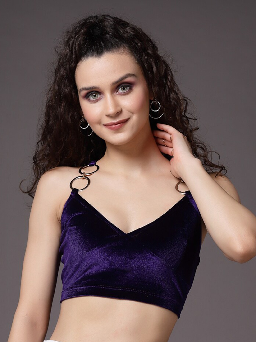 

KASSUALLY Violet Velvet Top