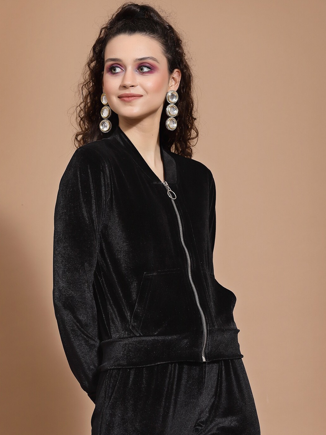 

KASSUALLY Women Black Outdoor Tailored Jacket