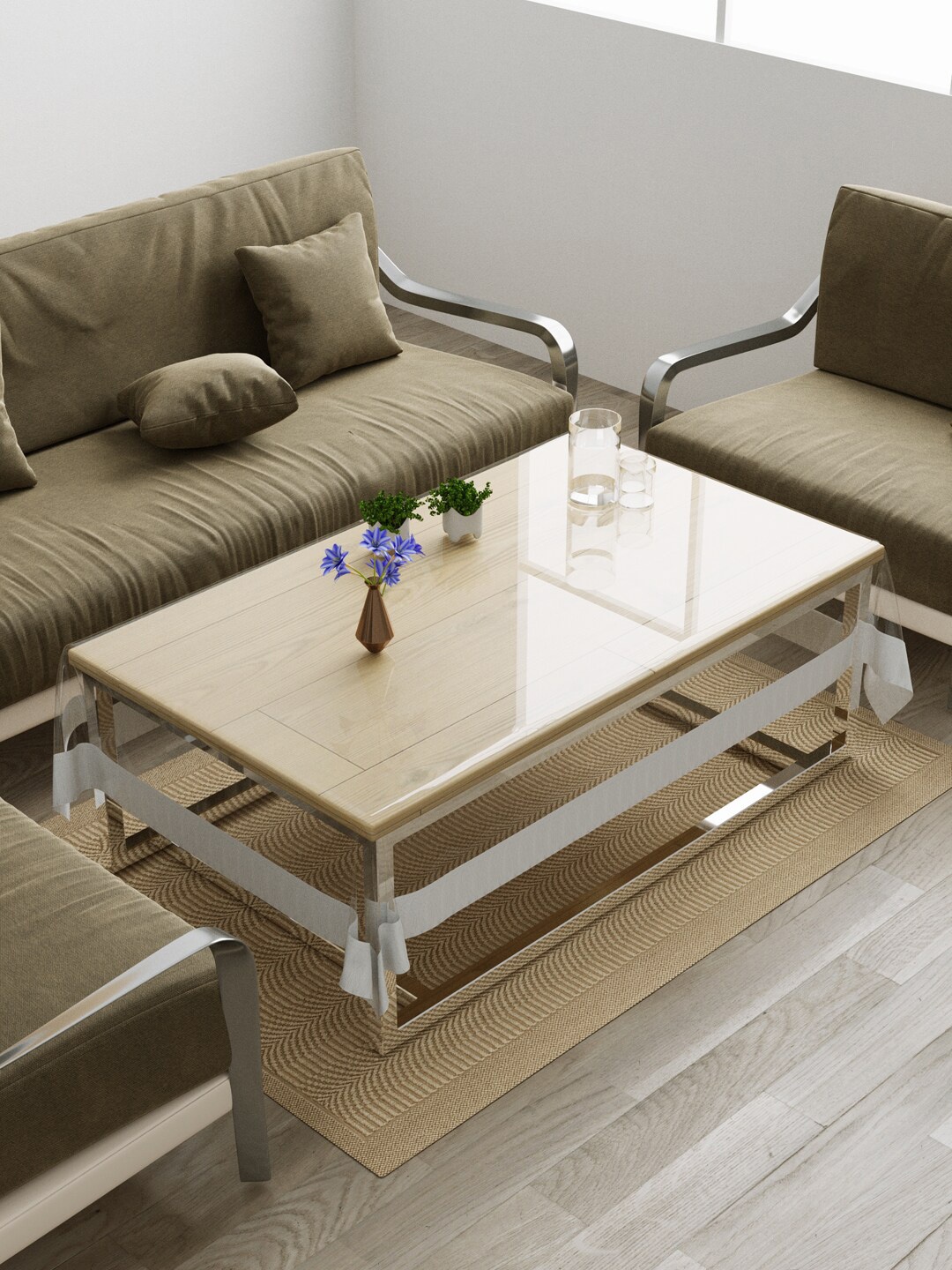 

Clasiko Transparent Solid Center Table Cover