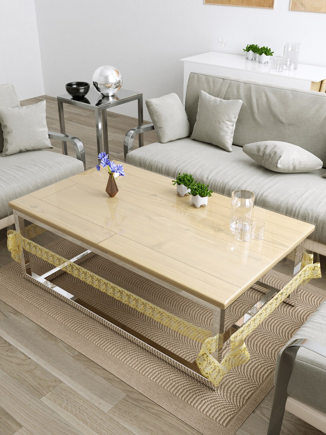 

Clasiko Transparent Solid Center Table Cover