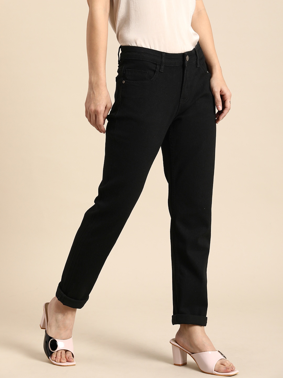 

all about you Women Black Slim Fit Mid-Rise Stretchable Jeans