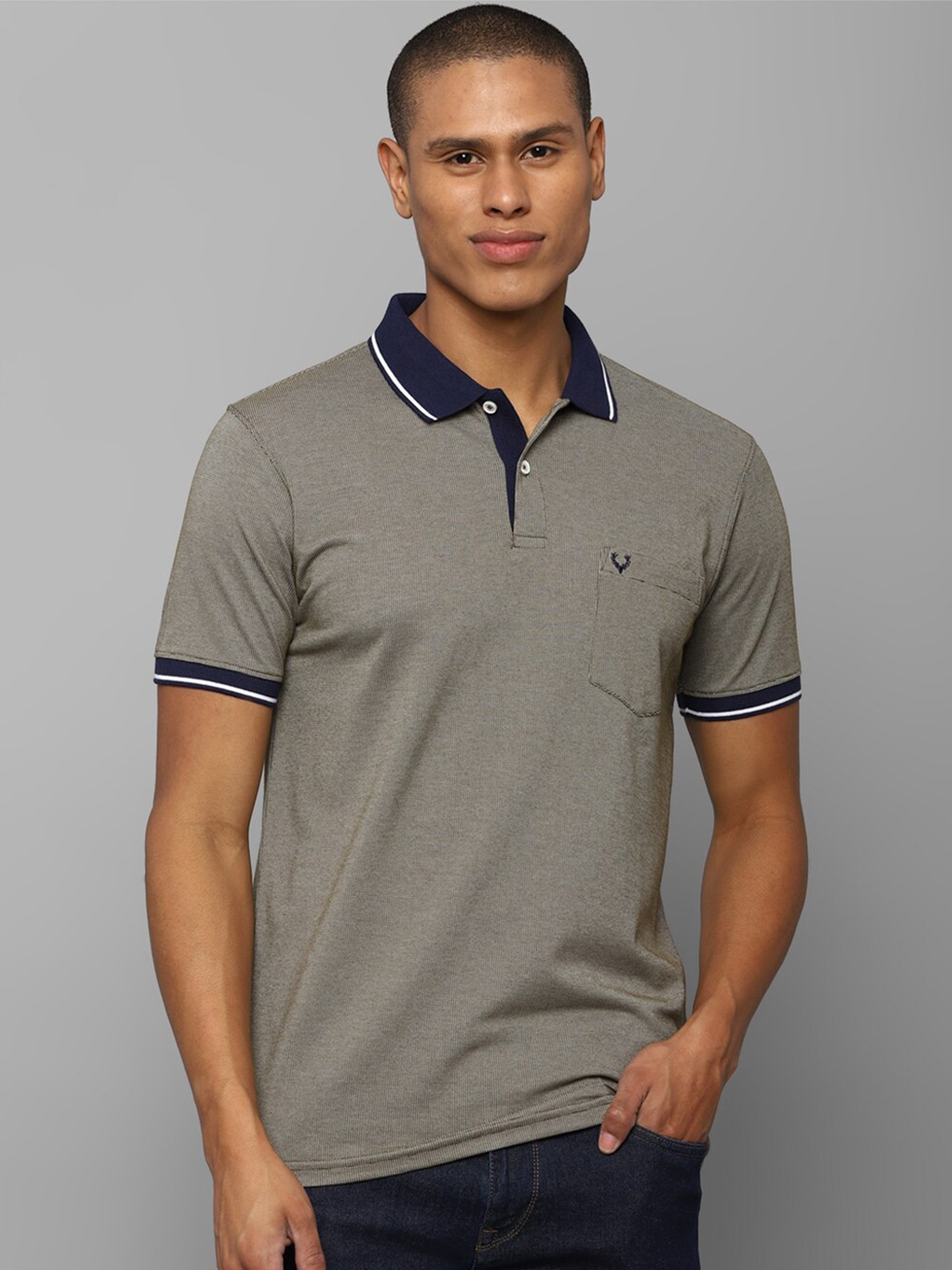

Allen Solly Polo Collar Pure Cotton T-shirt, Grey