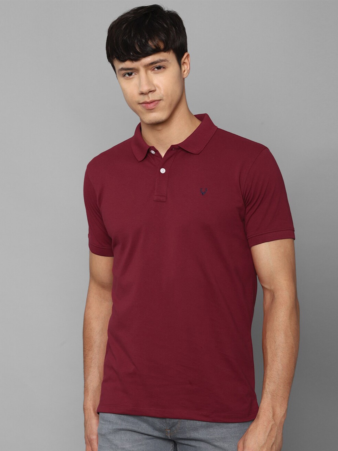 

Allen Solly Polo Collar Pure Cotton T-shirt, Maroon