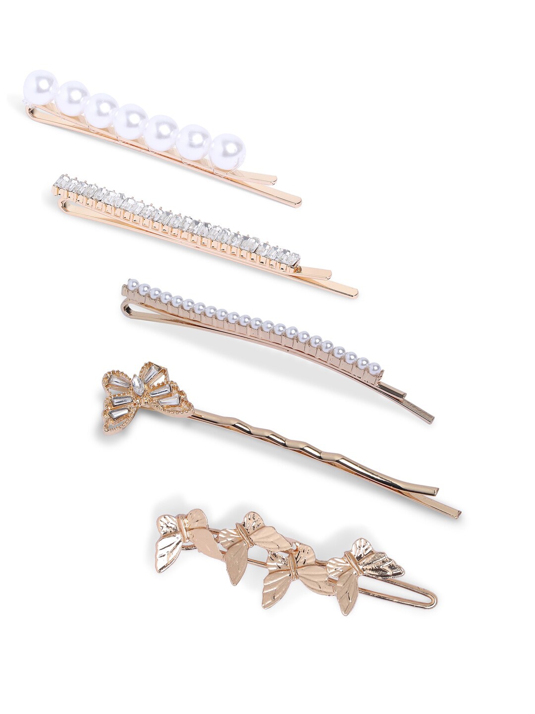 

ALDO Women Set of 5 Beaded Bobby Pins, Gold
