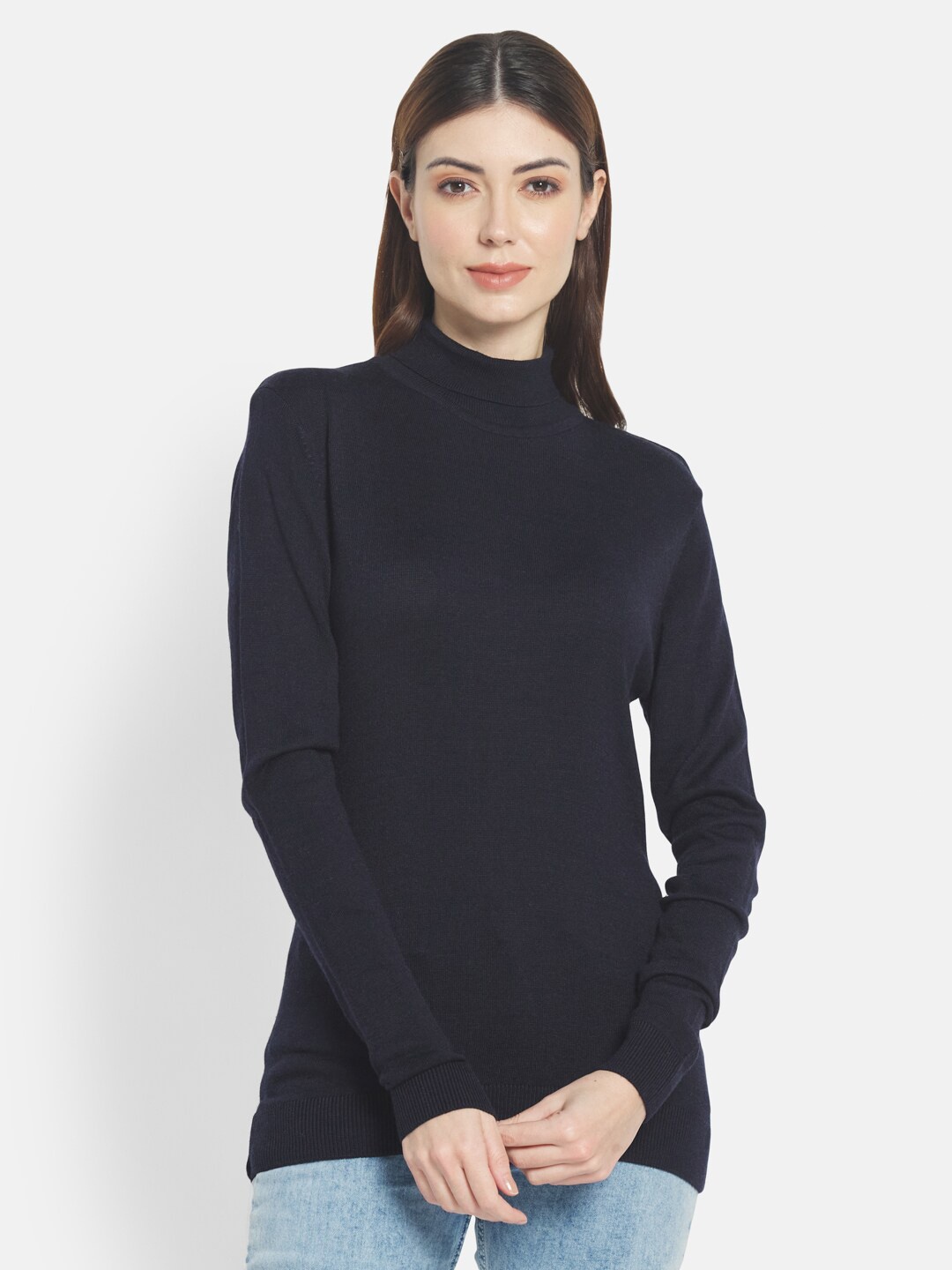 

METTLE Women Navy Blue Pullover