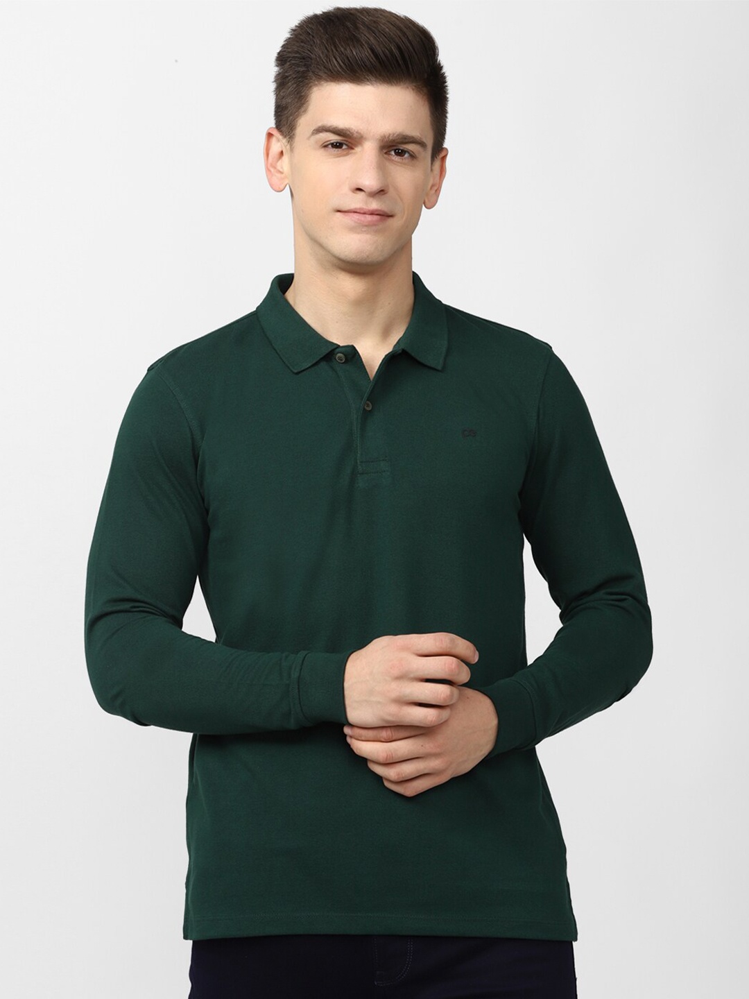 

Peter England Casuals Men Green Polo Collar T-shirt