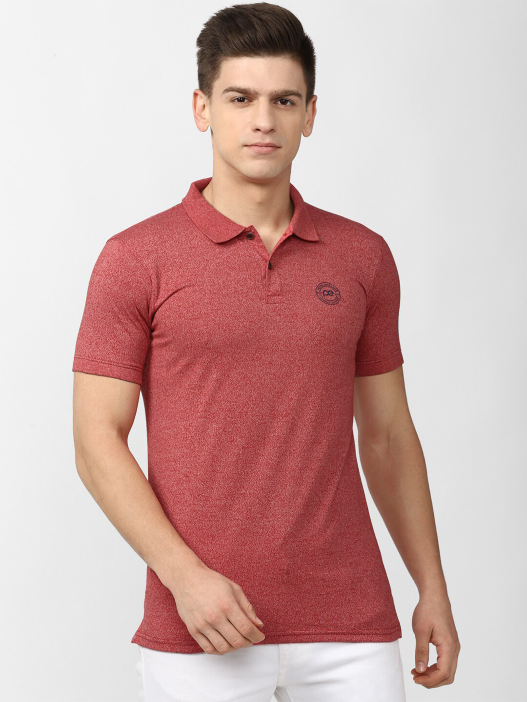 

Peter England Casuals Men Brown Polo Collar Slim Fit T-shirt
