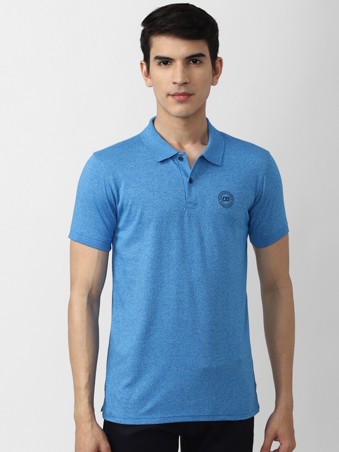 

Peter England Casuals Men Blue Polo Collar Slim Fit T-shirt