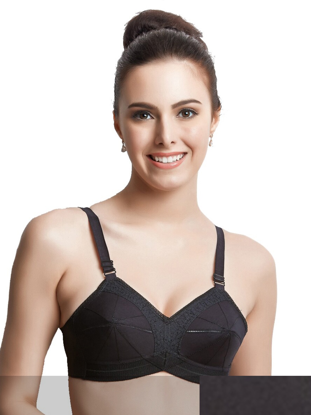 

Libertina Black Pack Of 2 Solid Cotton Non Padded Bra