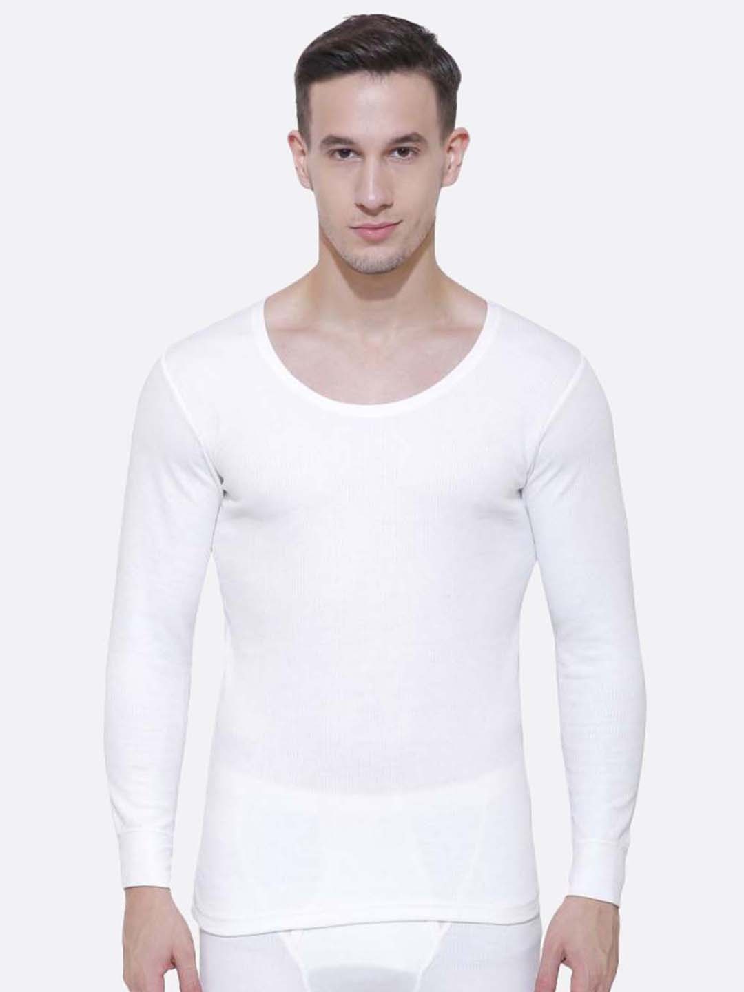 

DYCA Men Off White Solid Cotton Thermal Tops