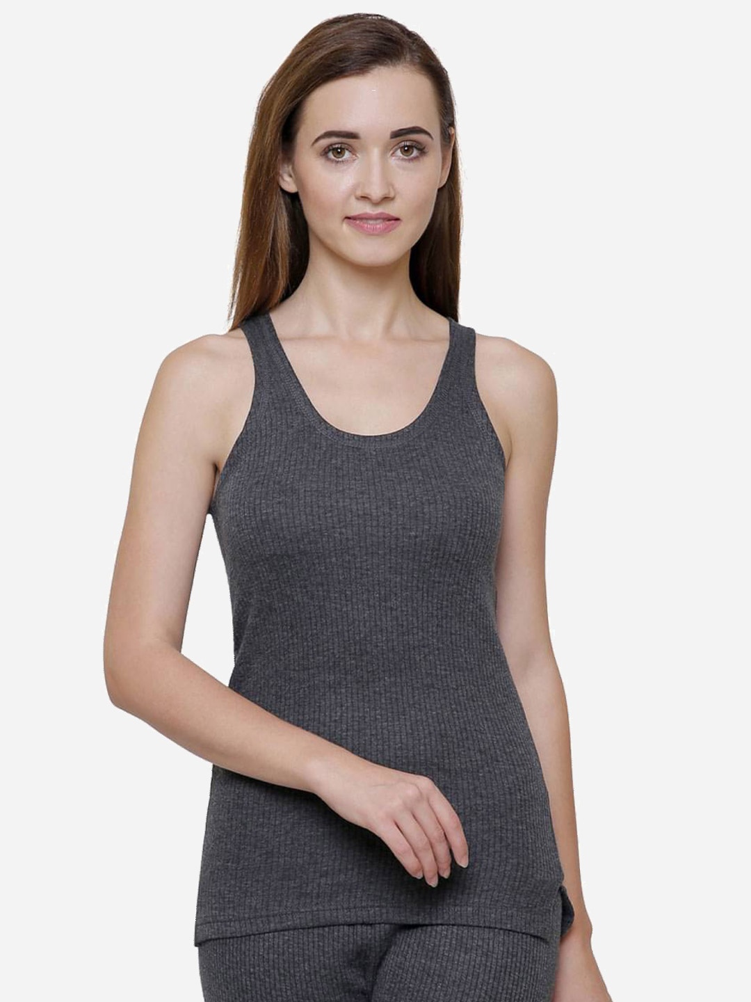 

DYCA Women Grey Solid Cotton Thermal Tops