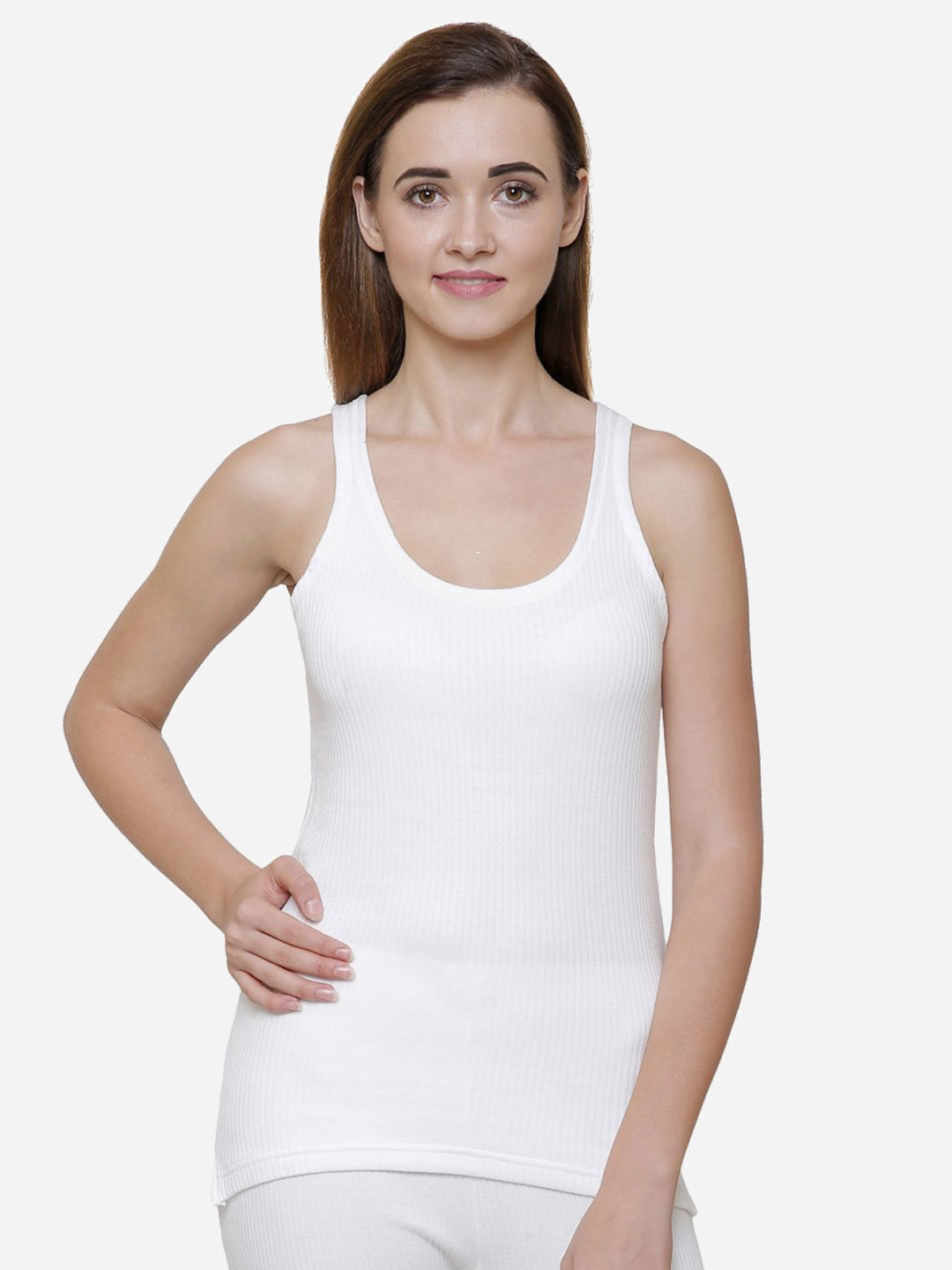 

DYCA Women Off White Solid Thermal Top