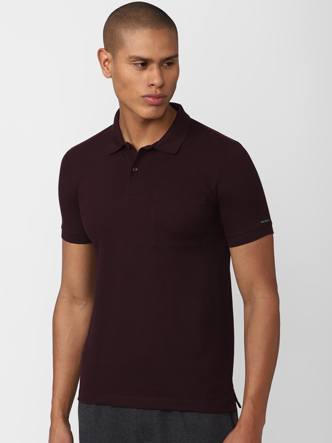 

Van Heusen Flex Men Polo Collar Training T-shirt, Brown