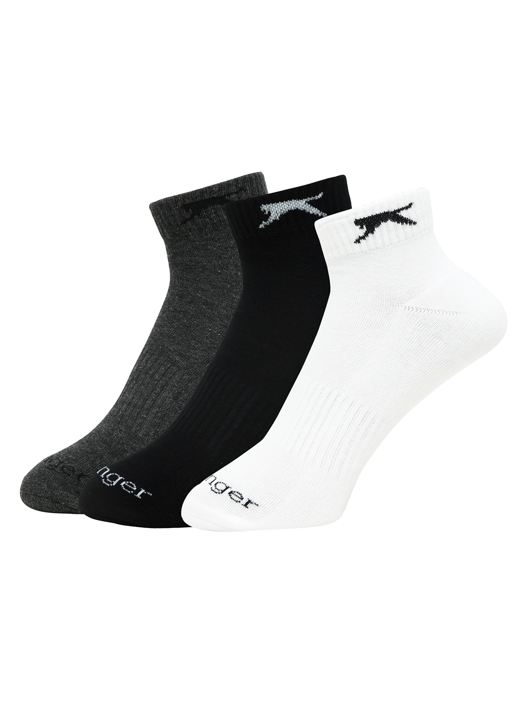 

Slazenger Men Set of 3 Solid Cotton Socks, Black