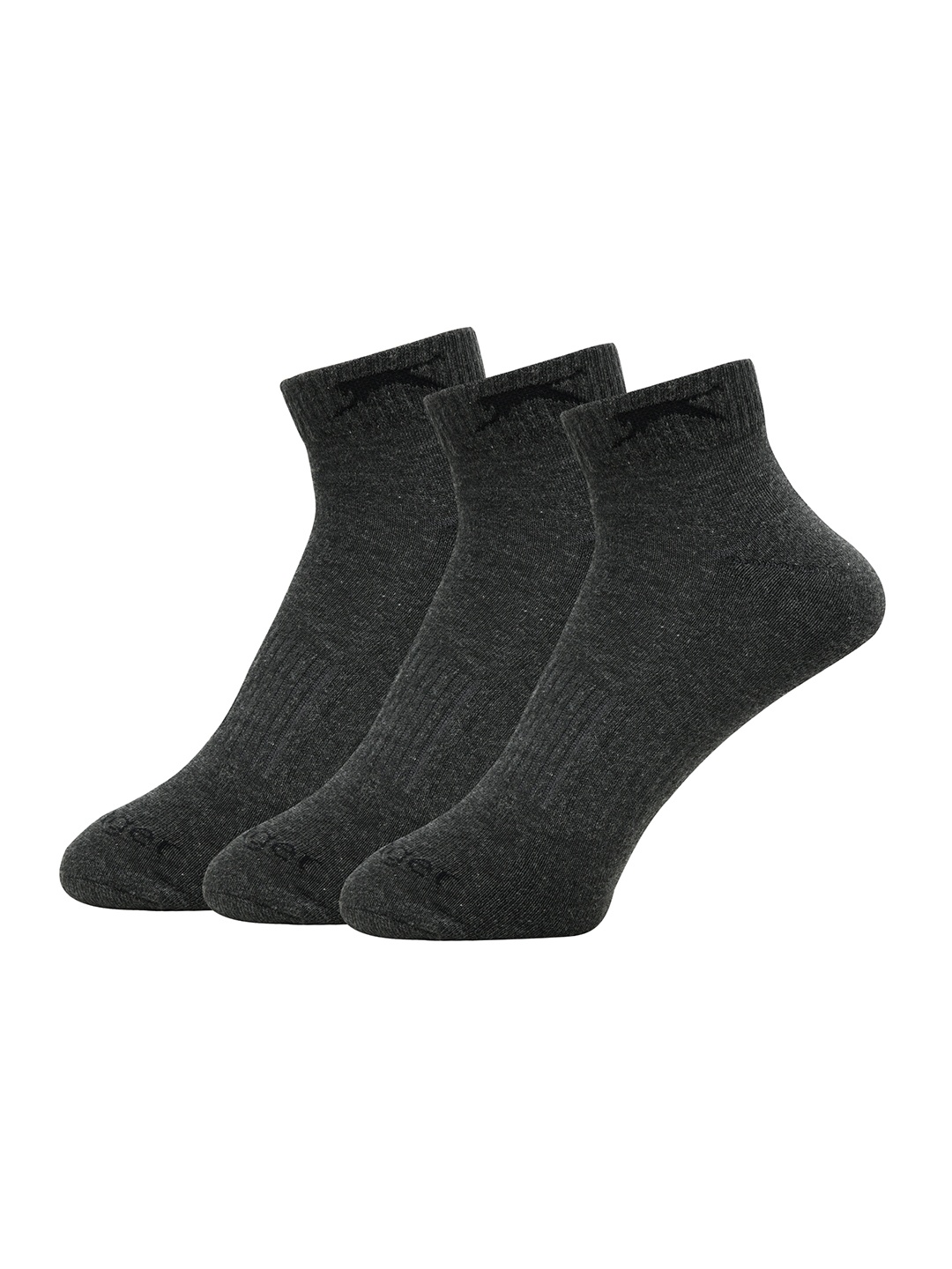 

Slazenger Men Pack Of 3 Solid Cotton Ankle-Length Socks, Grey
