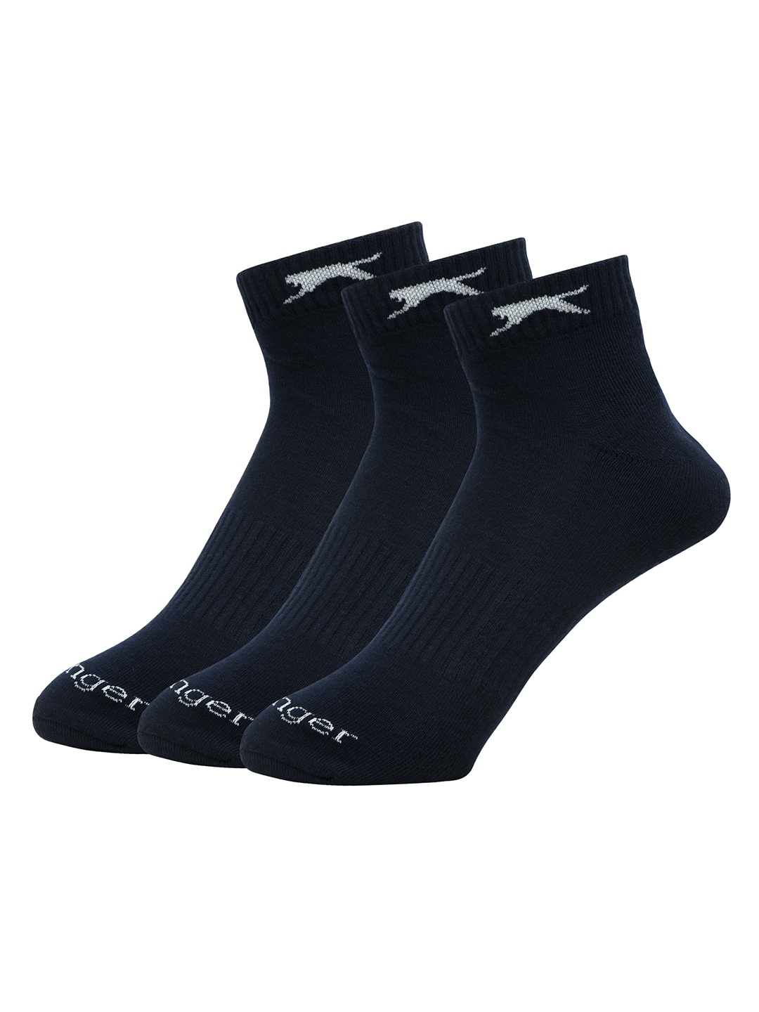 

Slazenger Men Pack Of 3 Blue Solid Ankle-Length Pure Cotton Socks