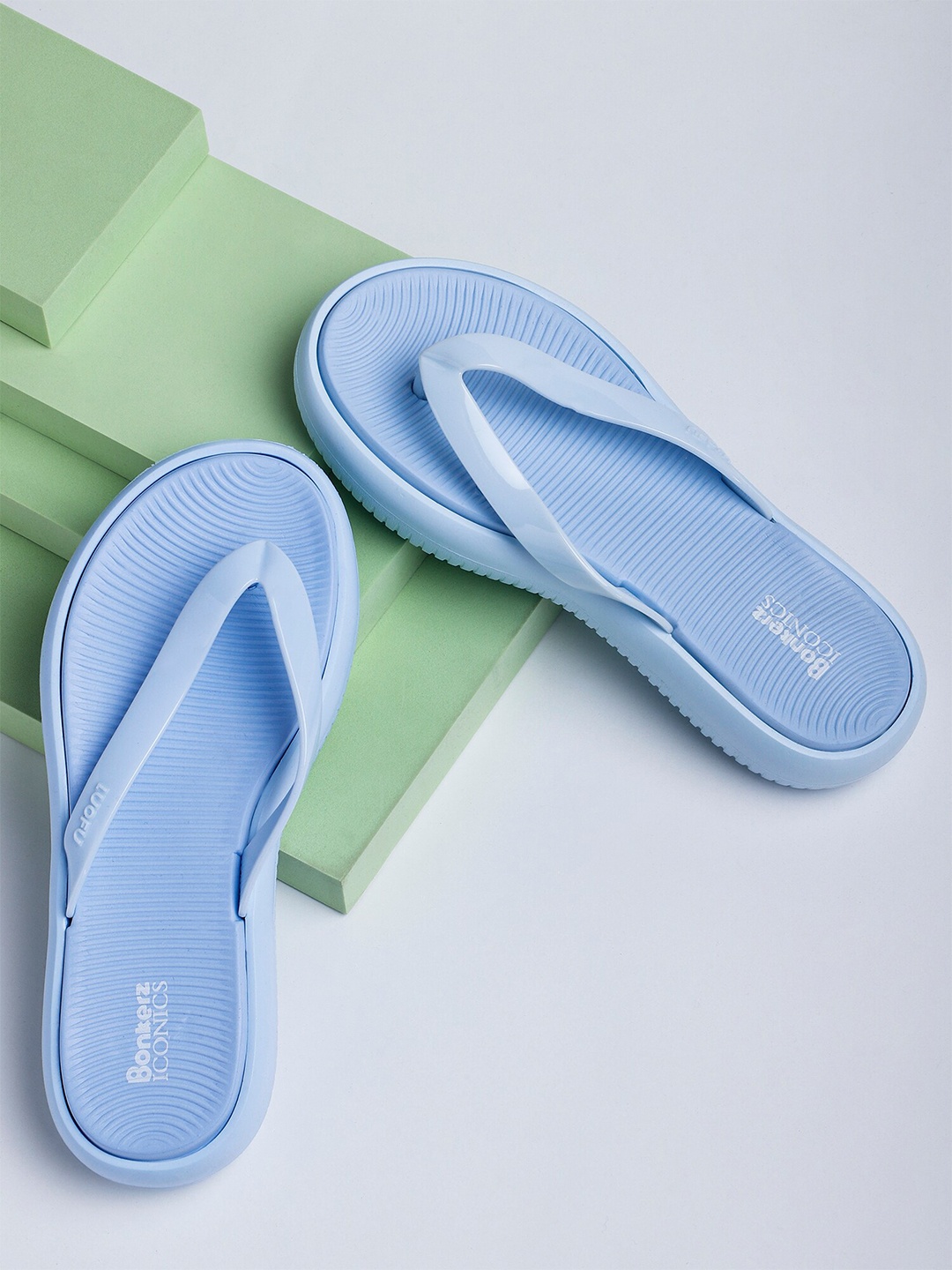 

ICONICS Women Blue Croslite Thong Flip-Flops