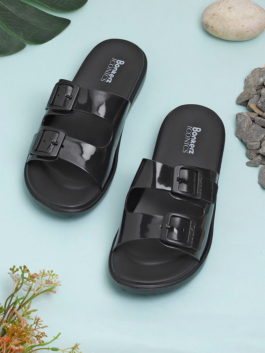 

ICONICS Women Black Croslite Sliders