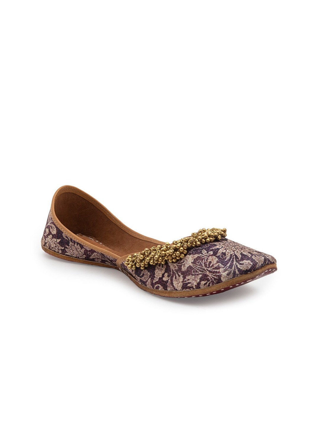 

5 ELEMENTS Women Black Printed Mojaris Flats