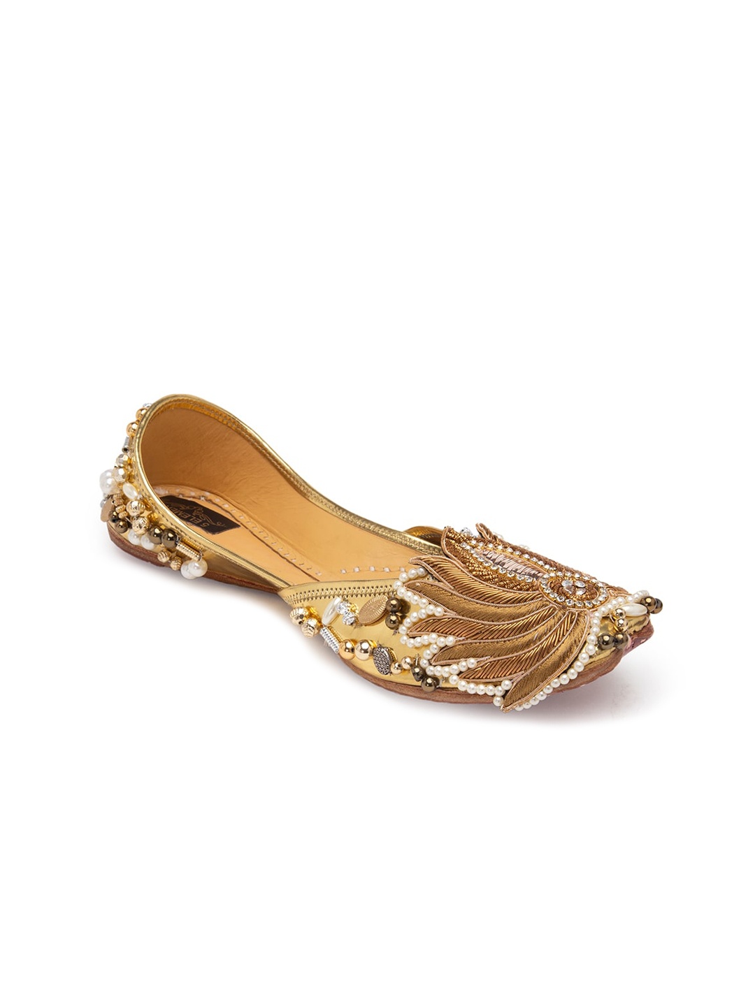 

5 ELEMENTS Women Gold-Toned Mojaris Flats