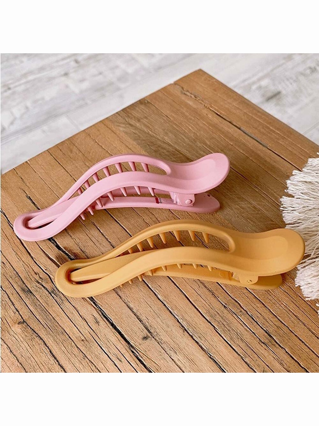 

FIMBUL Women Pink & Orange Set of 2 Claw Clip
