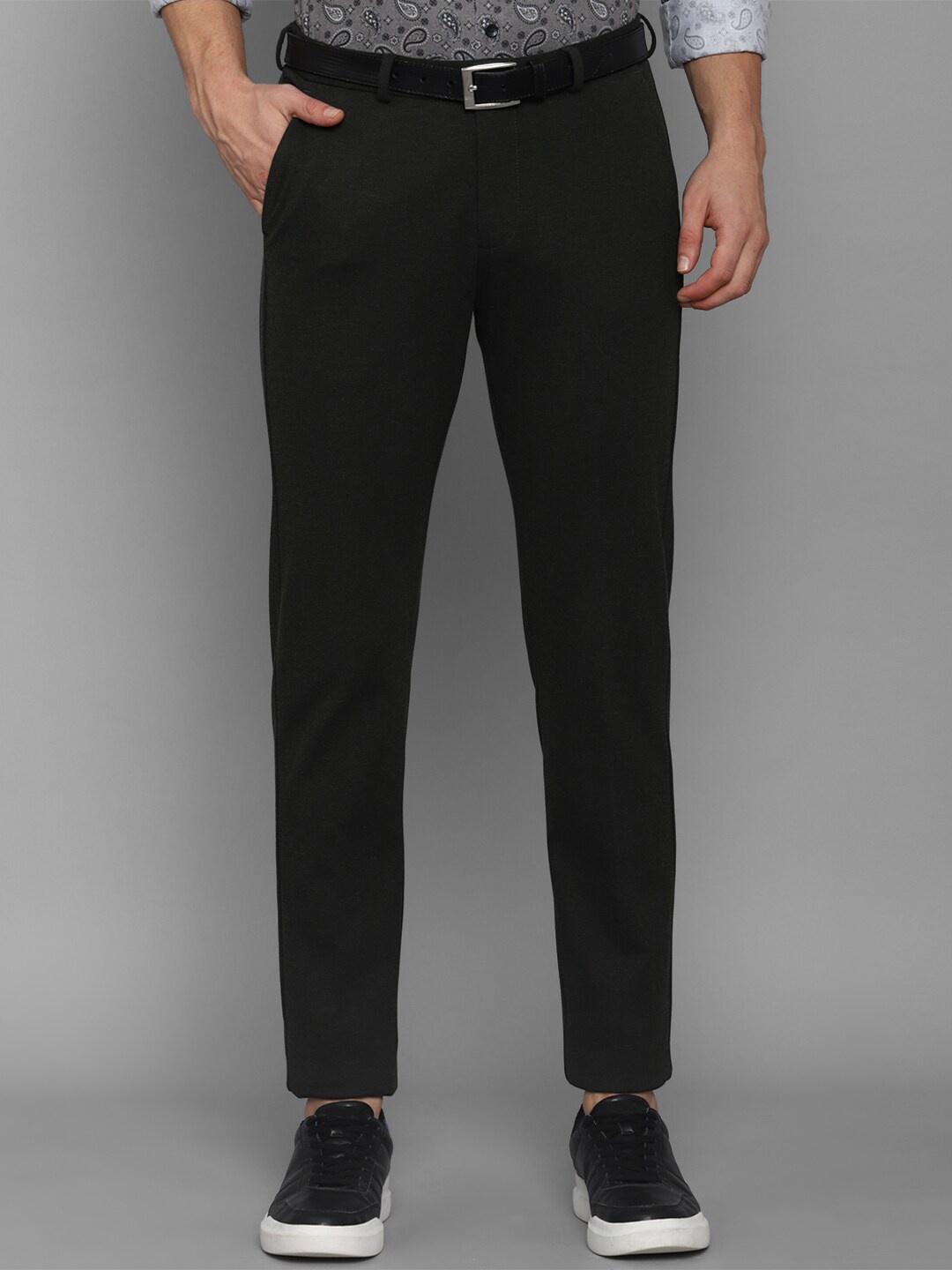 

Allen Solly Men Black Pure Cotton Slim Fit Trouser
