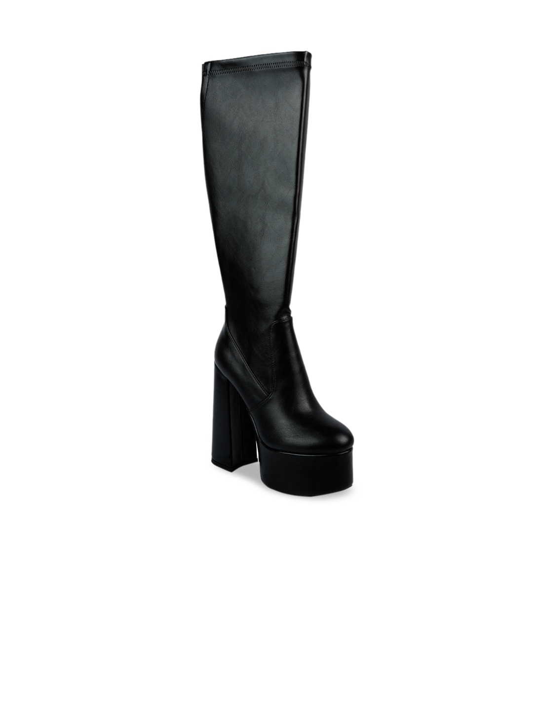 

London Rag Women Black Textured Block Heeled Regular Boots