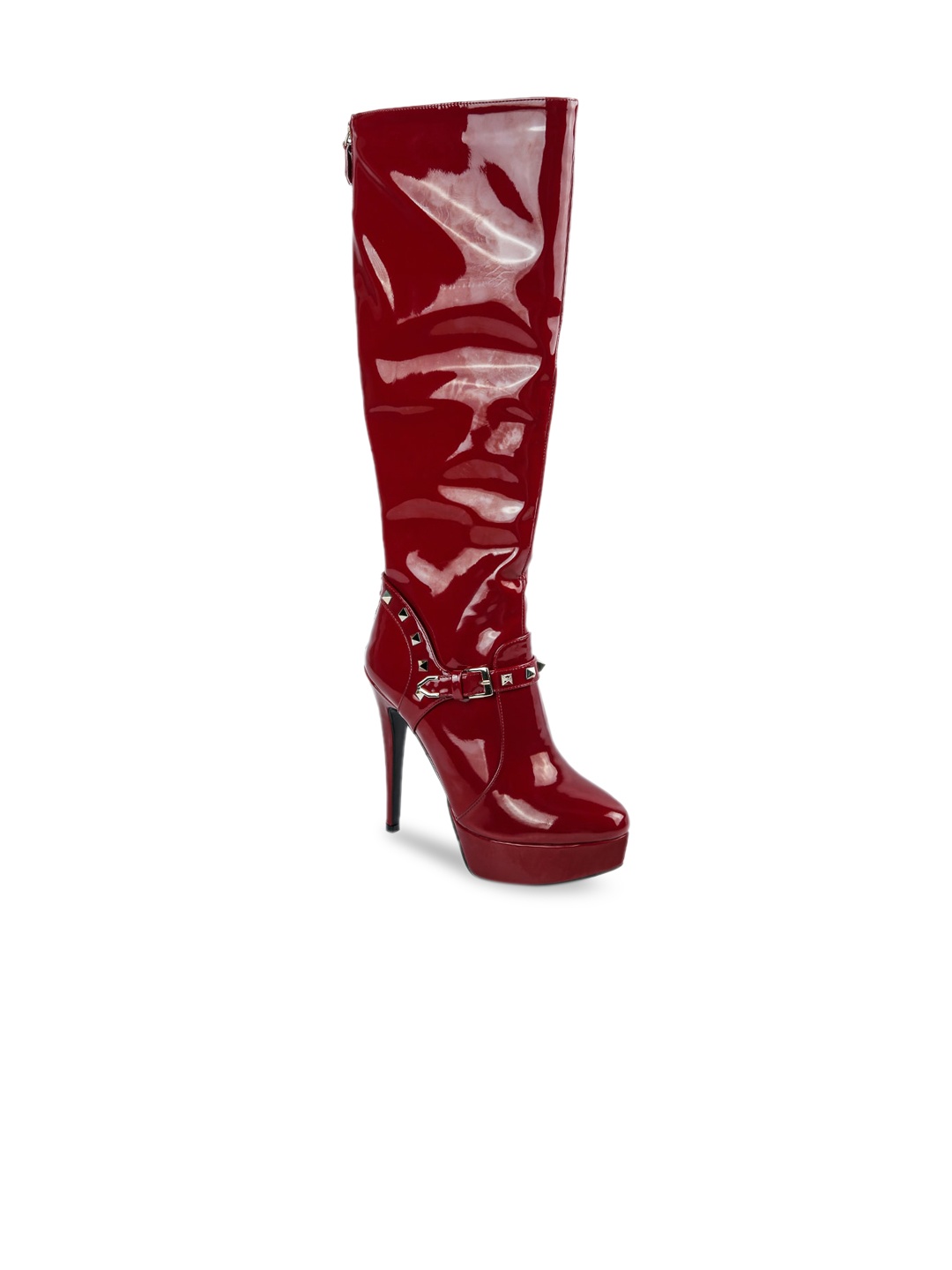 

London Rag Women Burgundy Solid Casual Chunky Boots