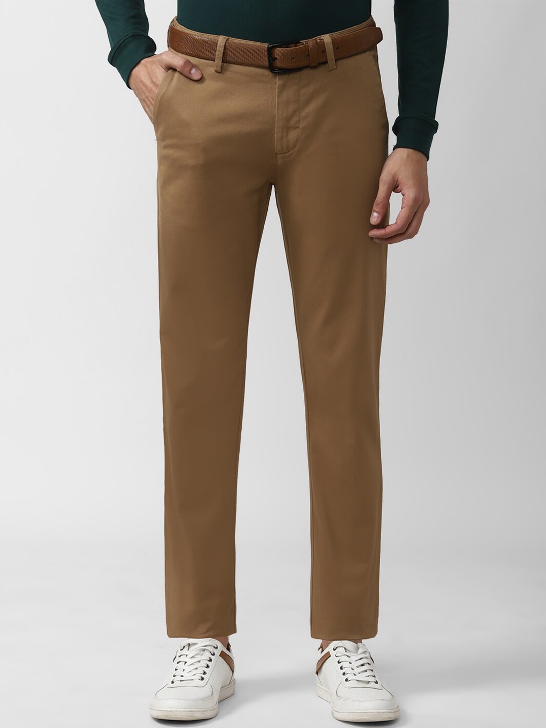 

Peter England Casuals Men Brown Slim Fit Trousers