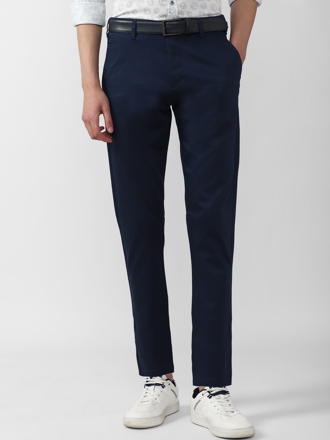 

Peter England Casuals Men Navy Blue Slim Fit Trousers