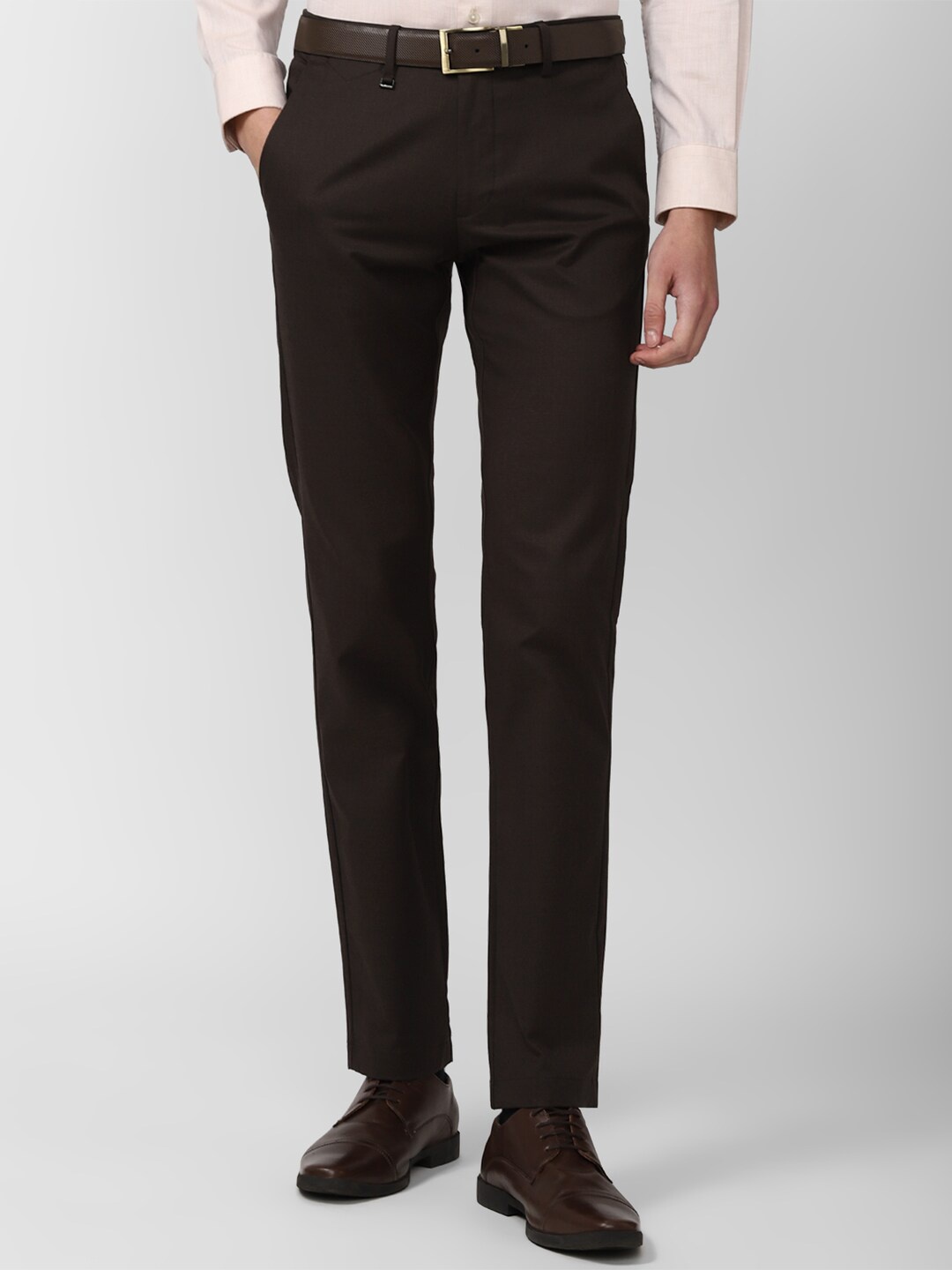 

Van Heusen Men Slim Fit Formal Trousers, Brown