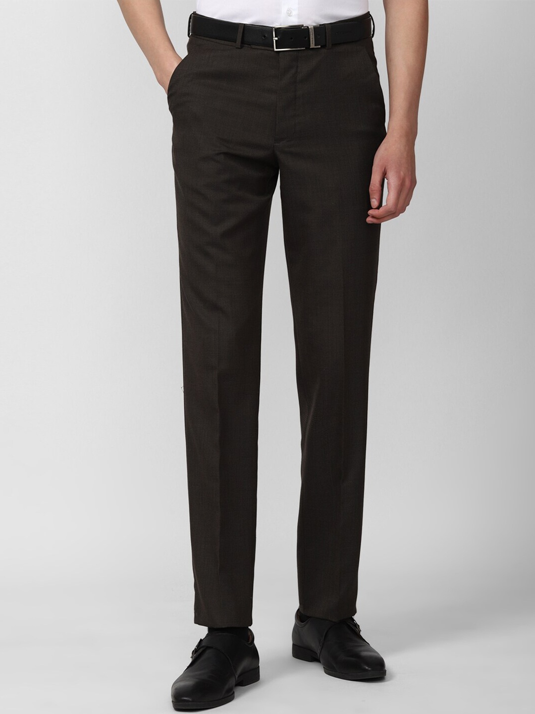 

Van Heusen Men Grey Formal Trousers
