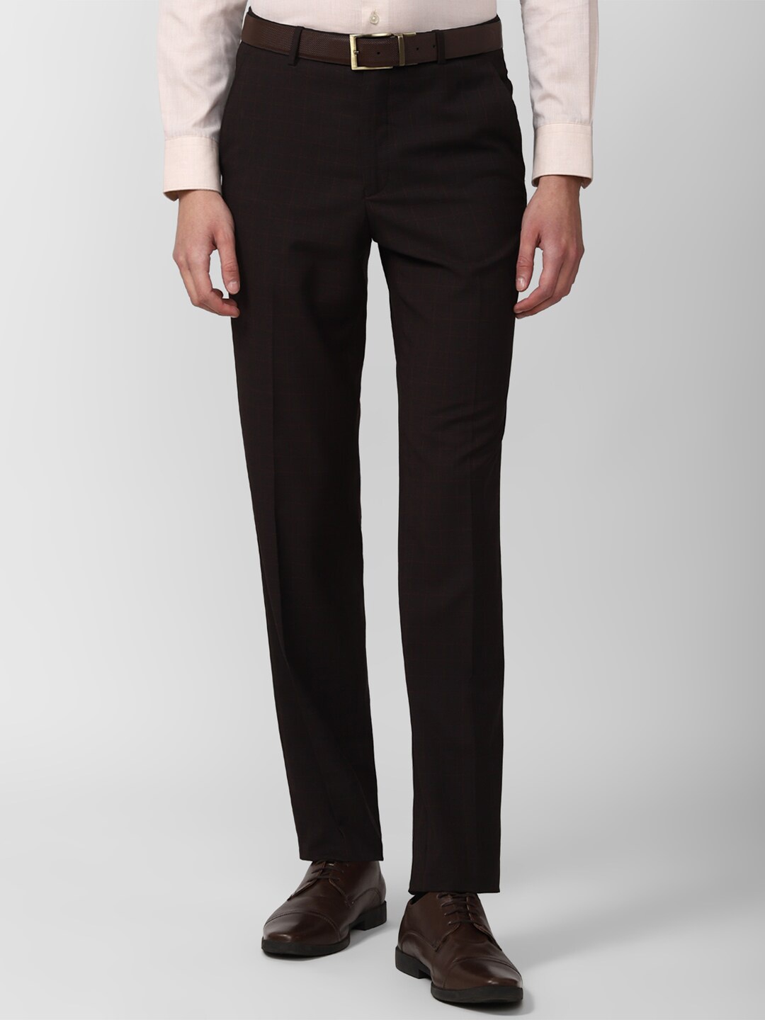 

Van Heusen Men Brown Checked Formal Trouser