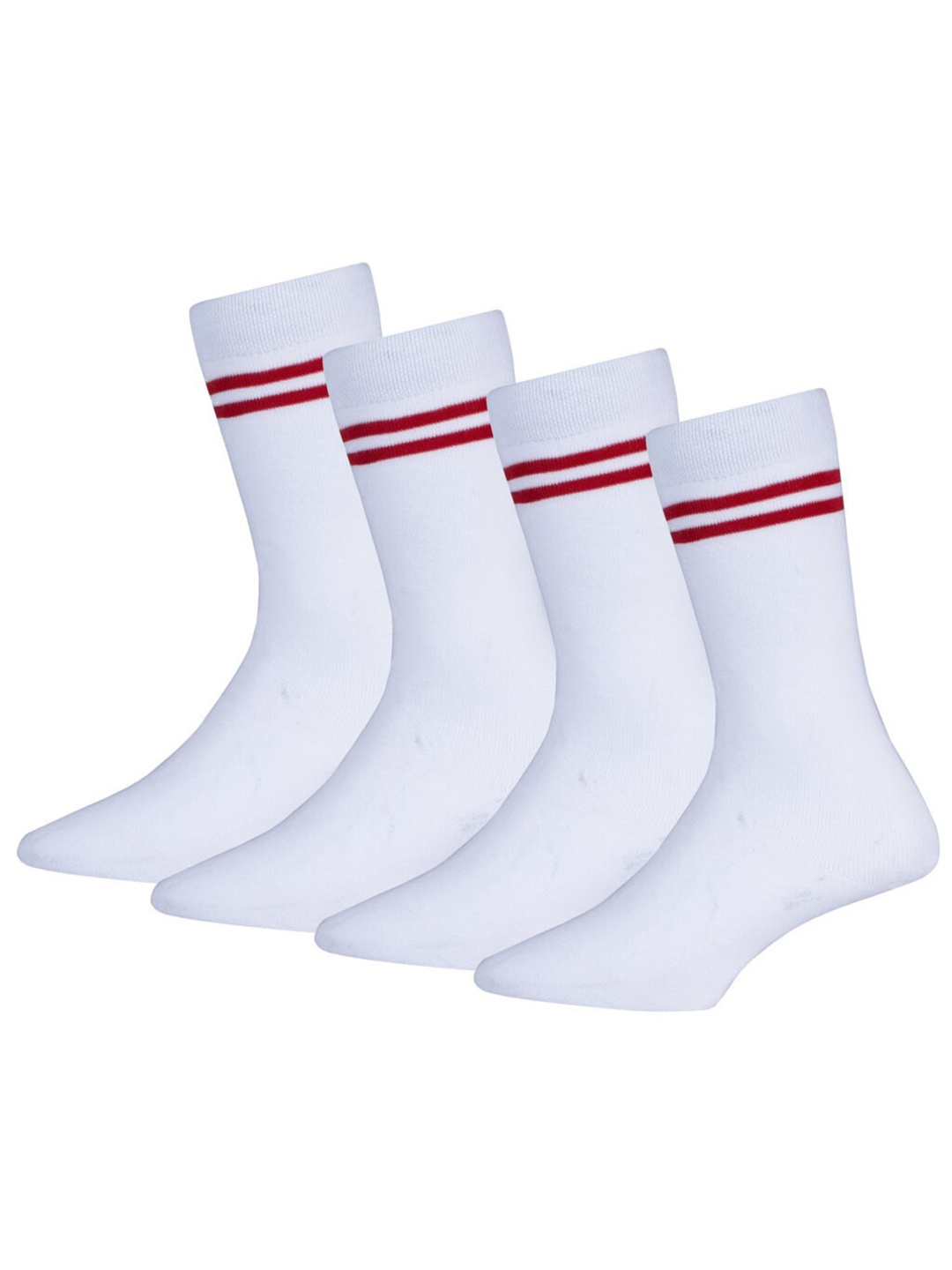 

RC. ROYAL CLASS Kids Pack Of 4 White Solid Calf Length Cotton Socks