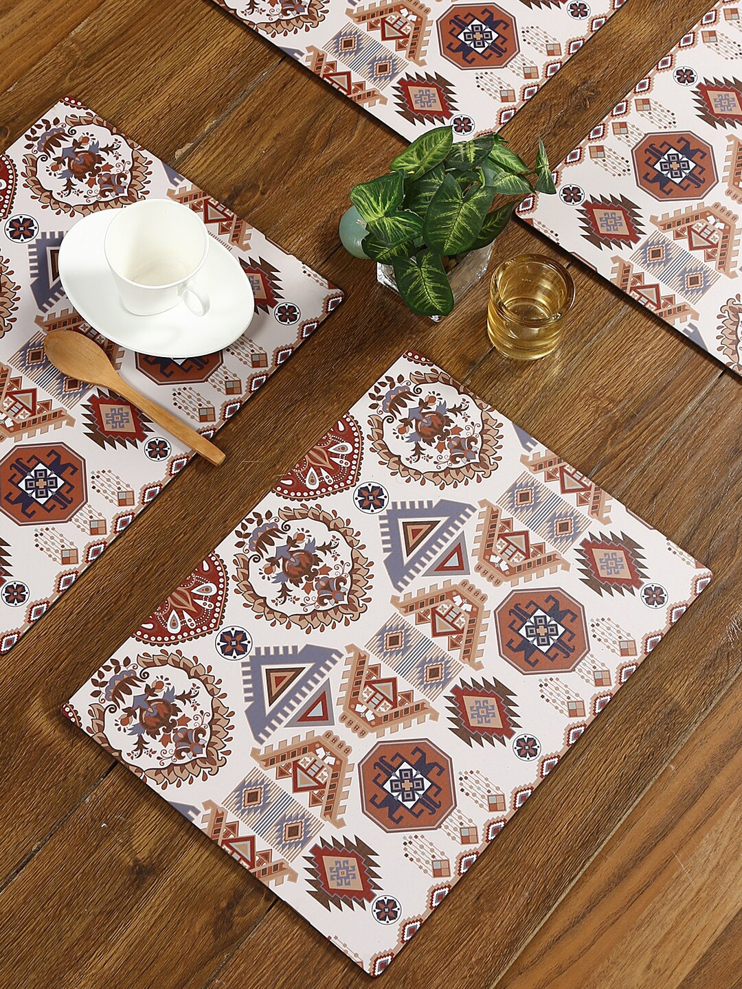 

Reinvention Factory Set Of 6 Brown Printed Table Placemats