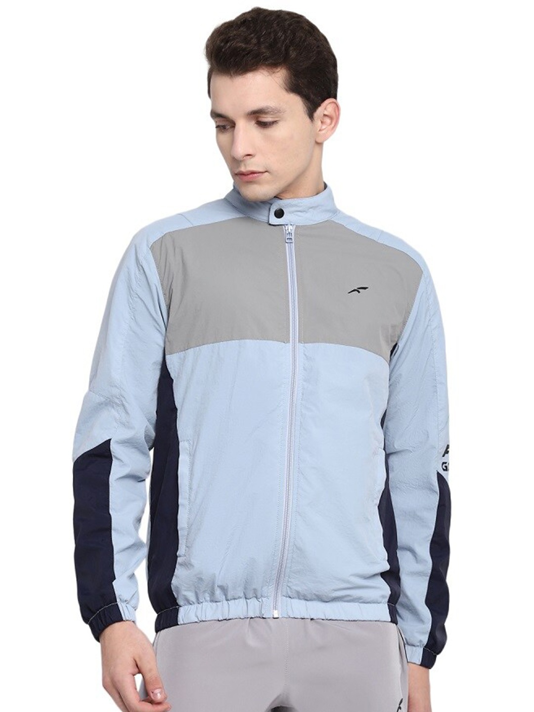 

FURO by Red Chief Men Blue & Grey Colourblocked Open Front Jacket