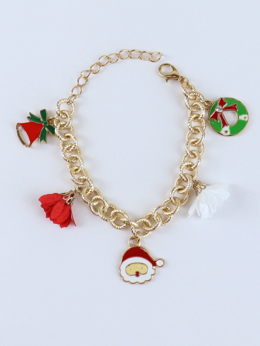 

Asthetika Kids Girls Red & Green Christmas Santa Claus Link Bracelet