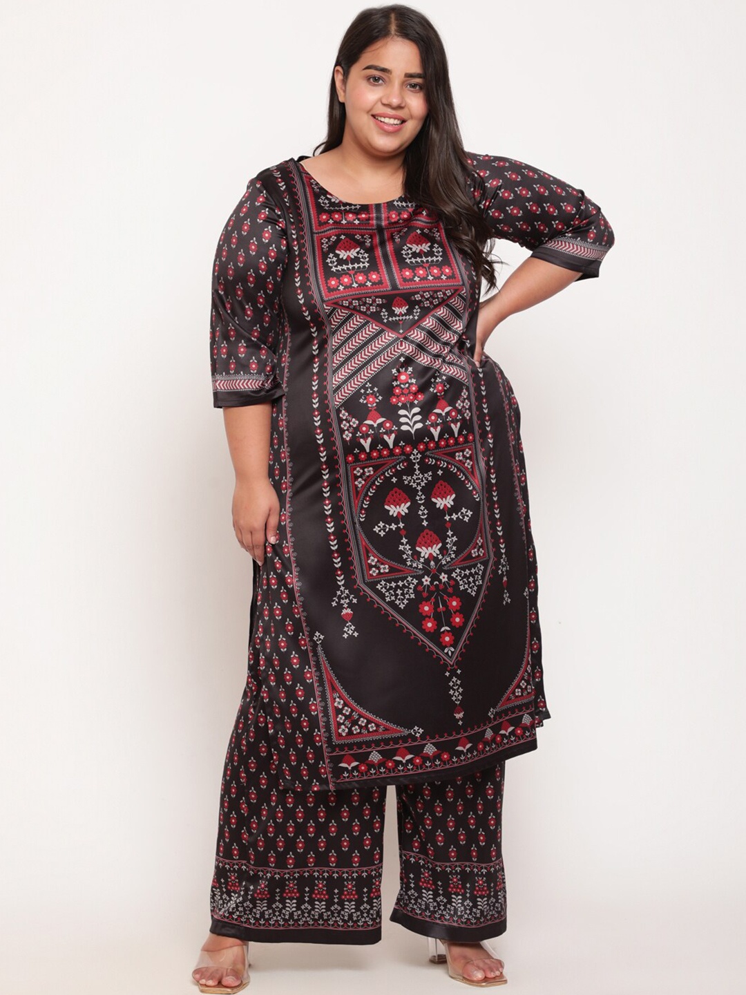 

Amydus Women Black Ethnic Motifs Printed Kurta